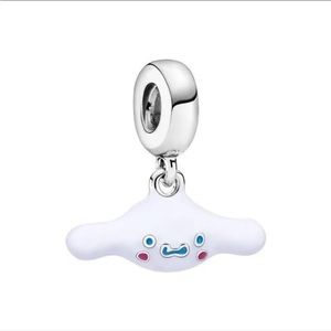 Sterling silver Sanrio Kawaii  Cinnamoroll portrait charm, fits Pandora